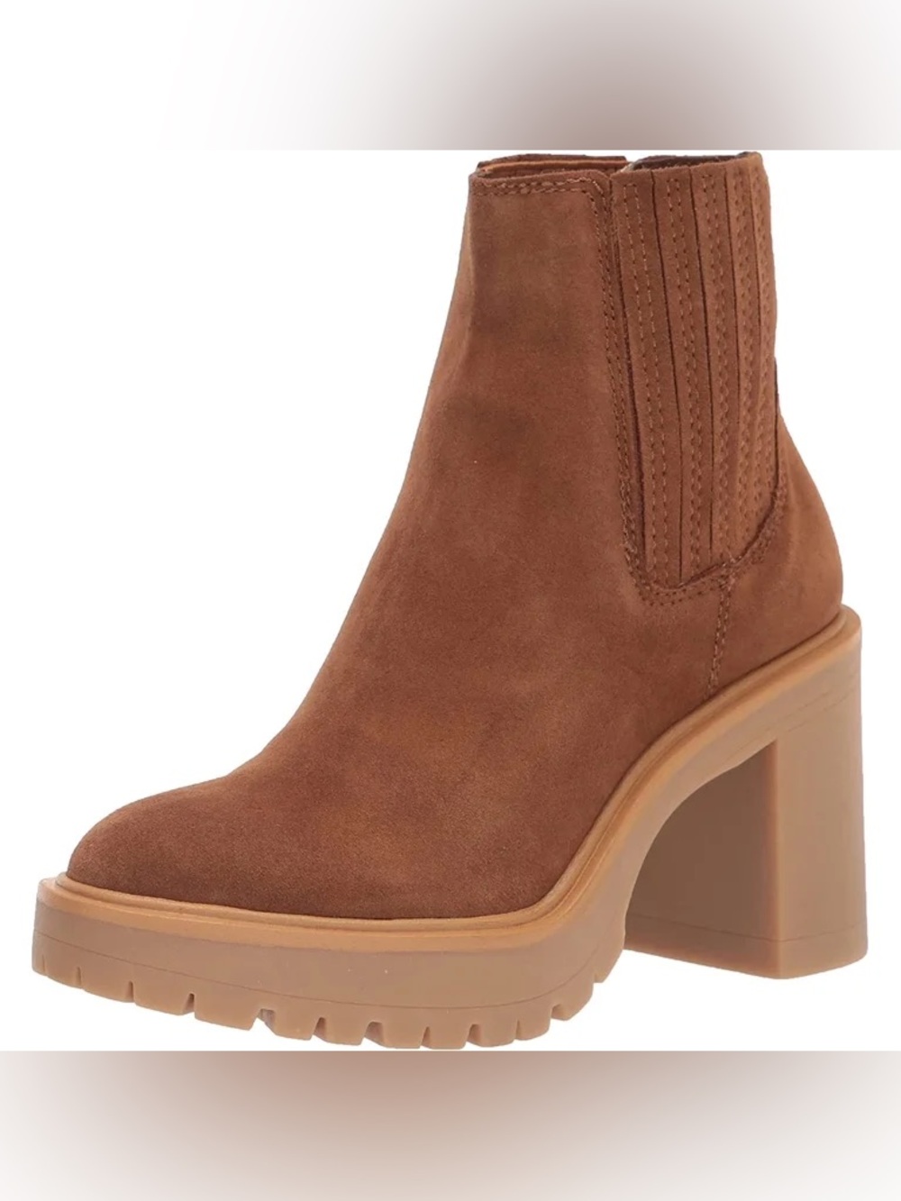 Dolce vita chestnut suede leather platform chelsea boots nib 9.5 m